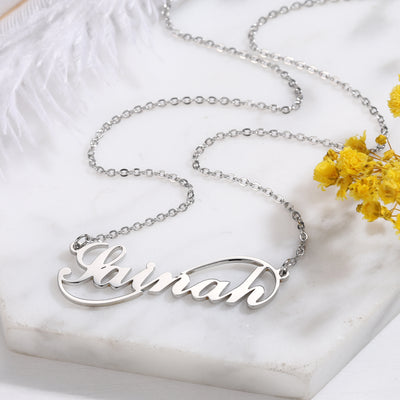 Simple infinity name necklace