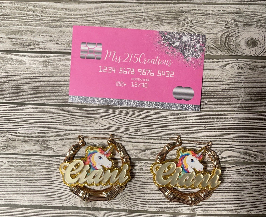 Customized kids bamboo earrings