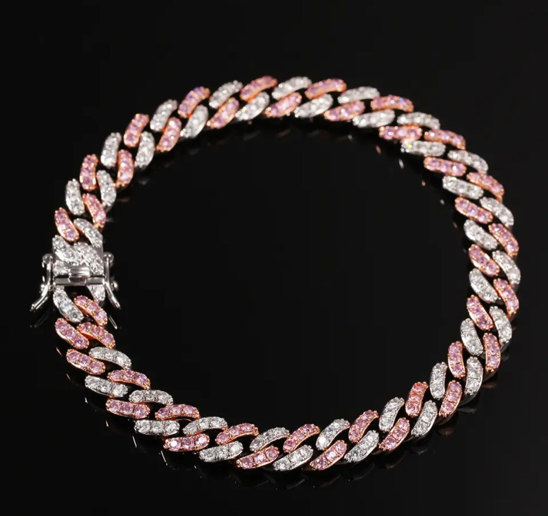 Pink Cuban bracelet