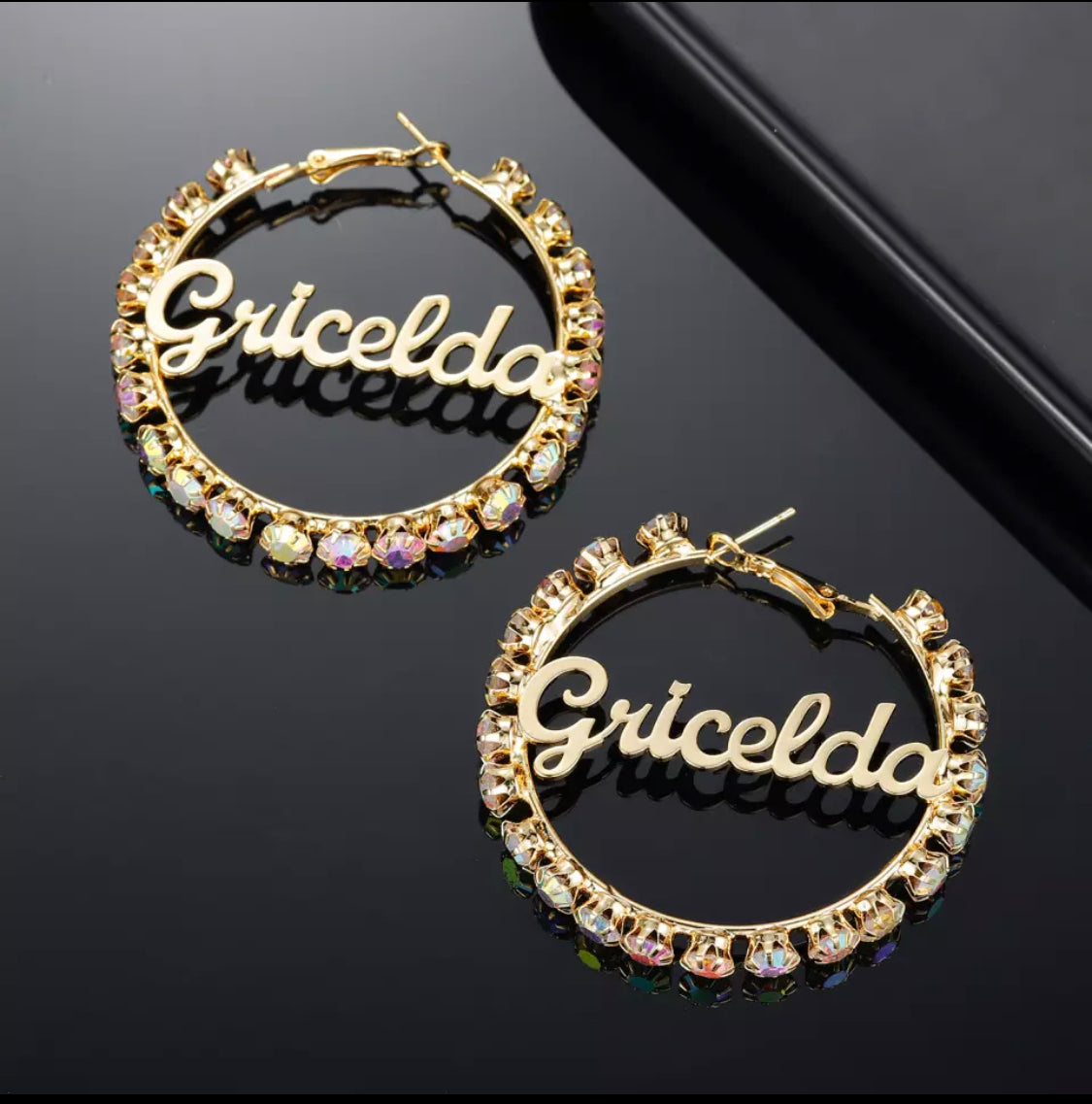 The Gricelda crystal diamond hoop earrings
