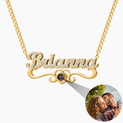 Projection photo name necklace