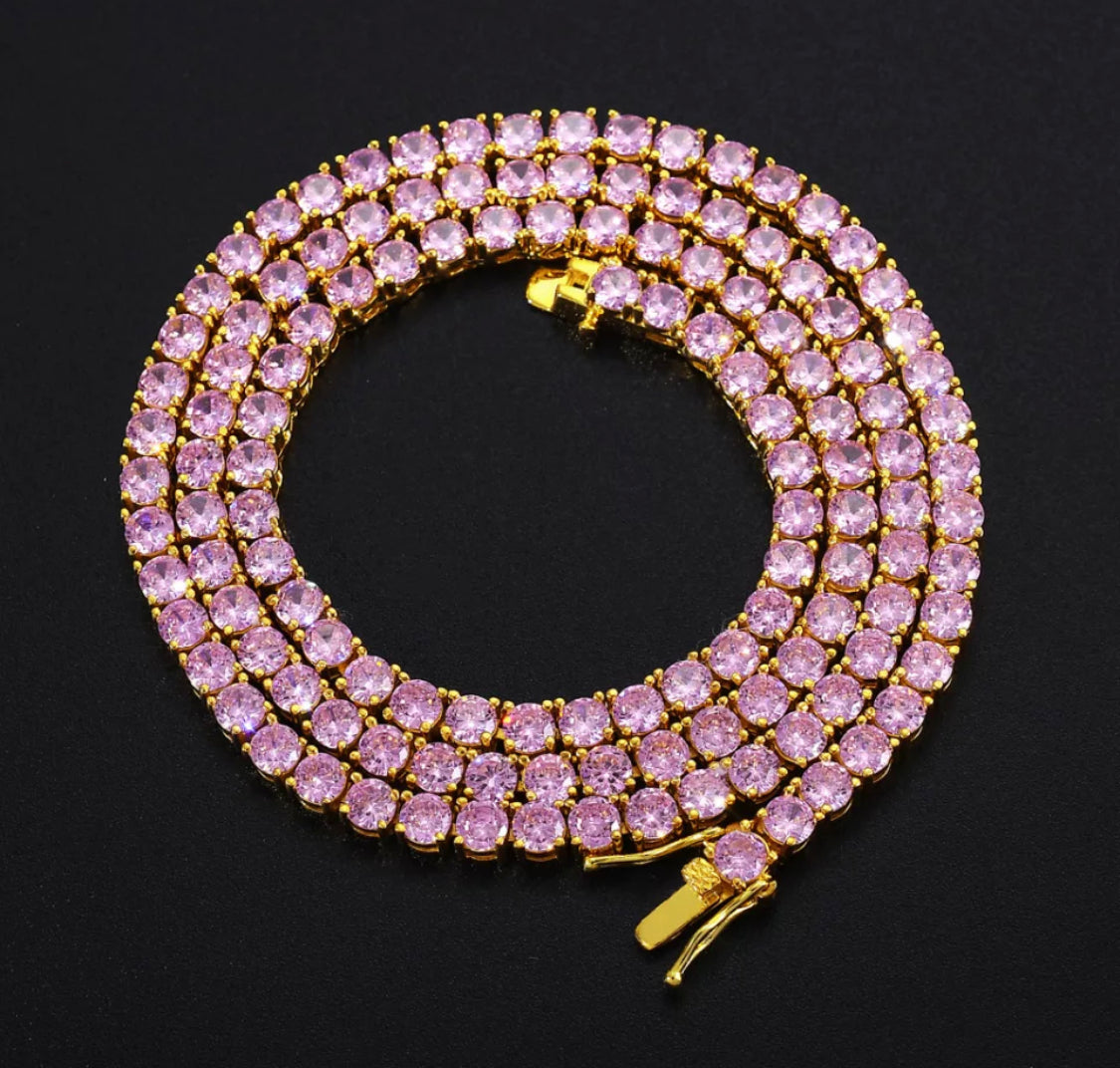 Pink Tennis Chain