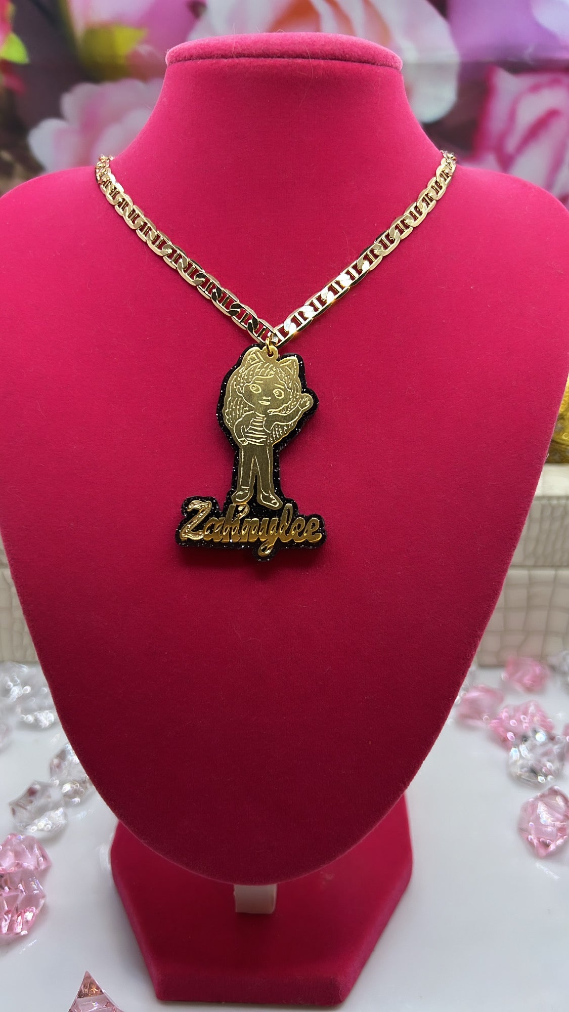 Kids gold plated character necklaces