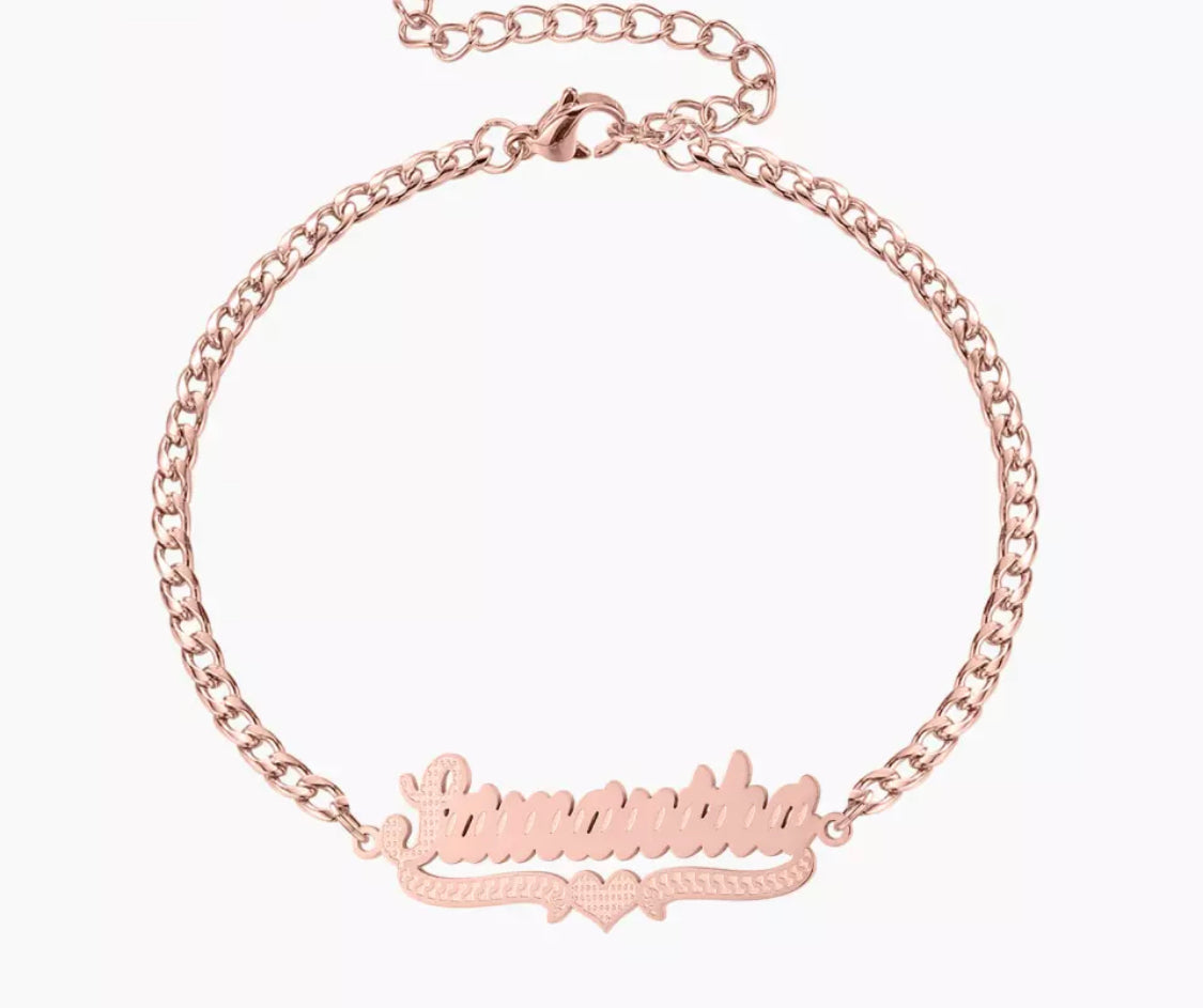 Double plated Cuban waterproof bracelet name