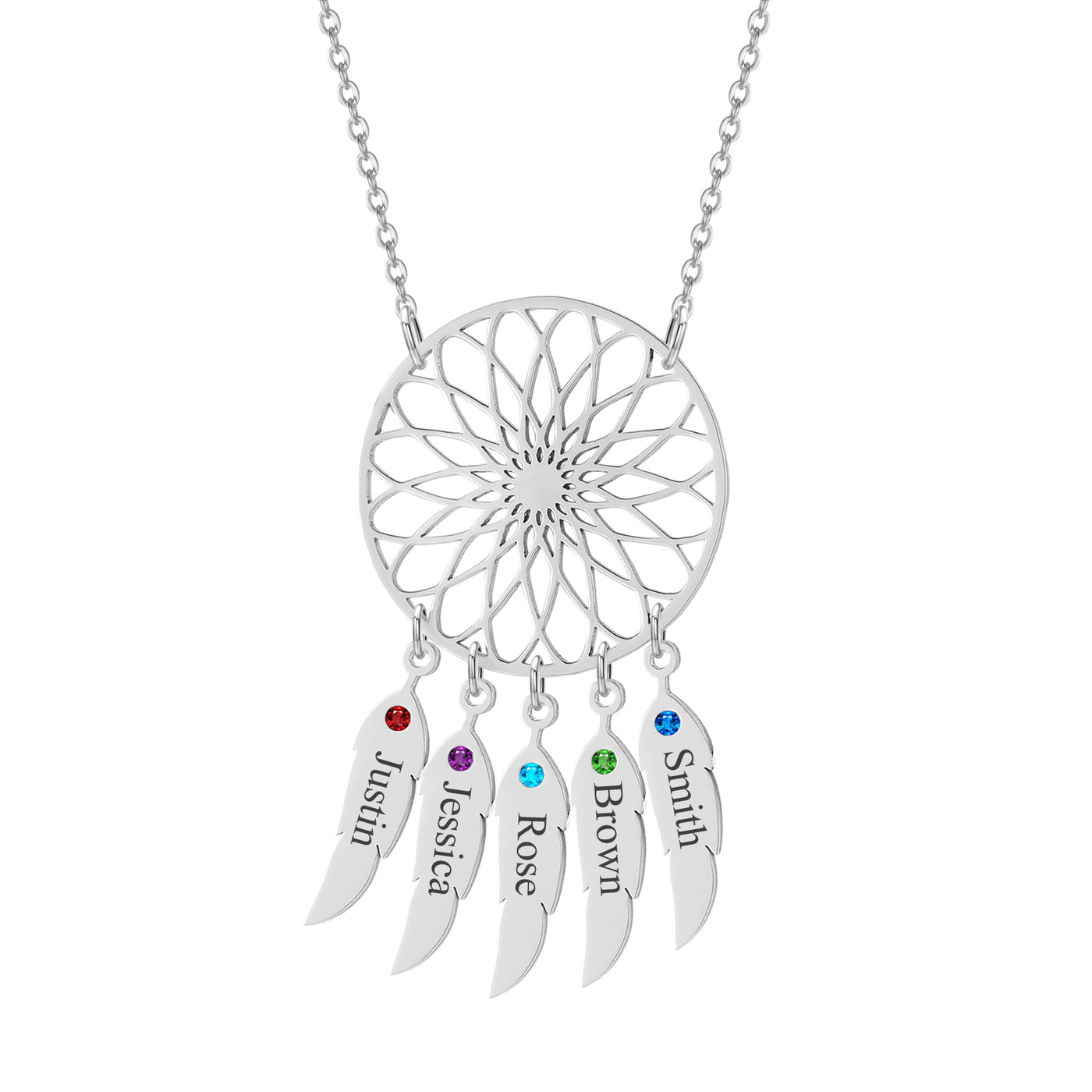 Birthstone Dream Catcher Necklace