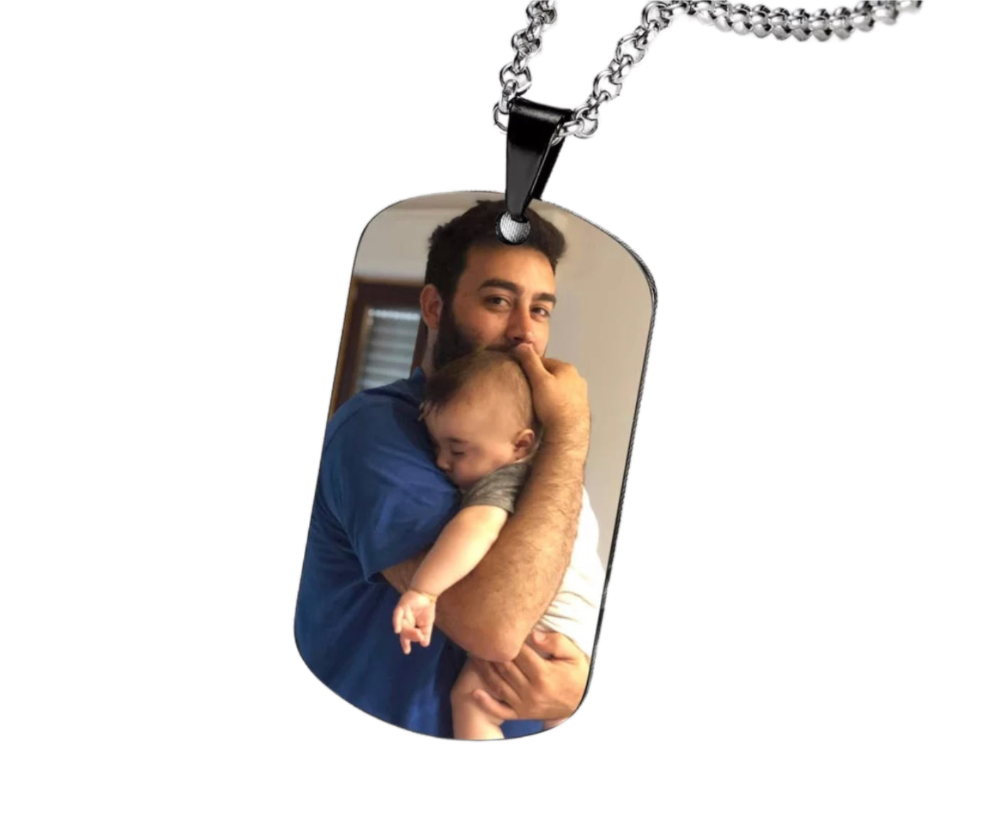 Engraved Waterproof dog tag photo necklaces adjustable