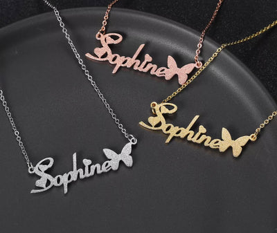 Frosted name necklace