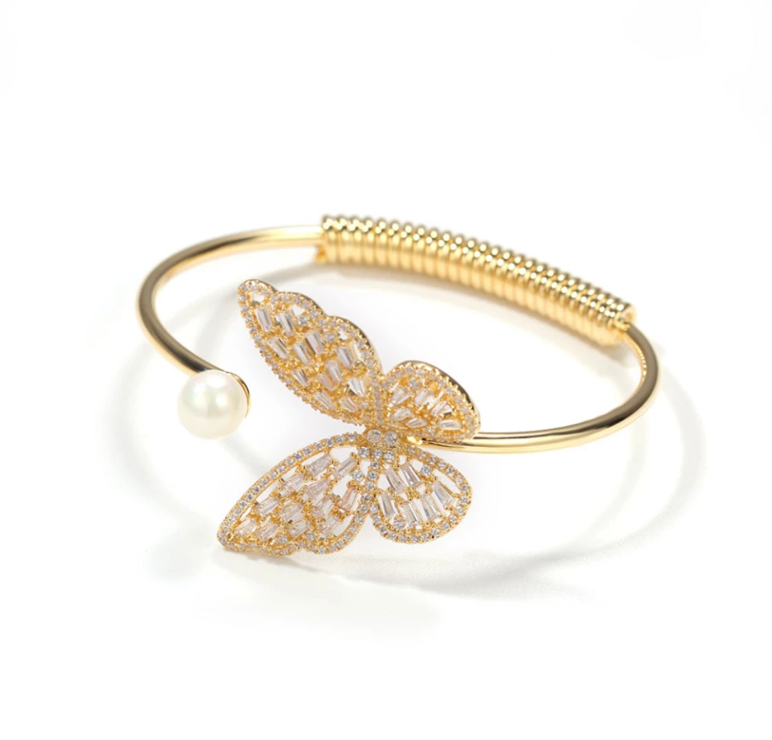 The Pearl Butterfly Bangle