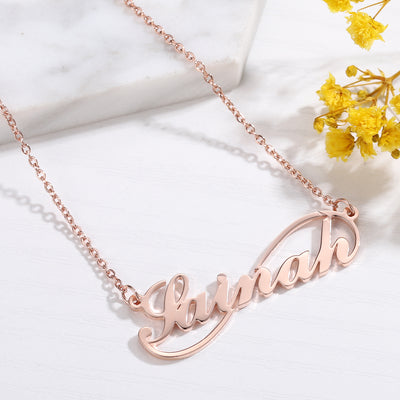 Simple infinity name necklace