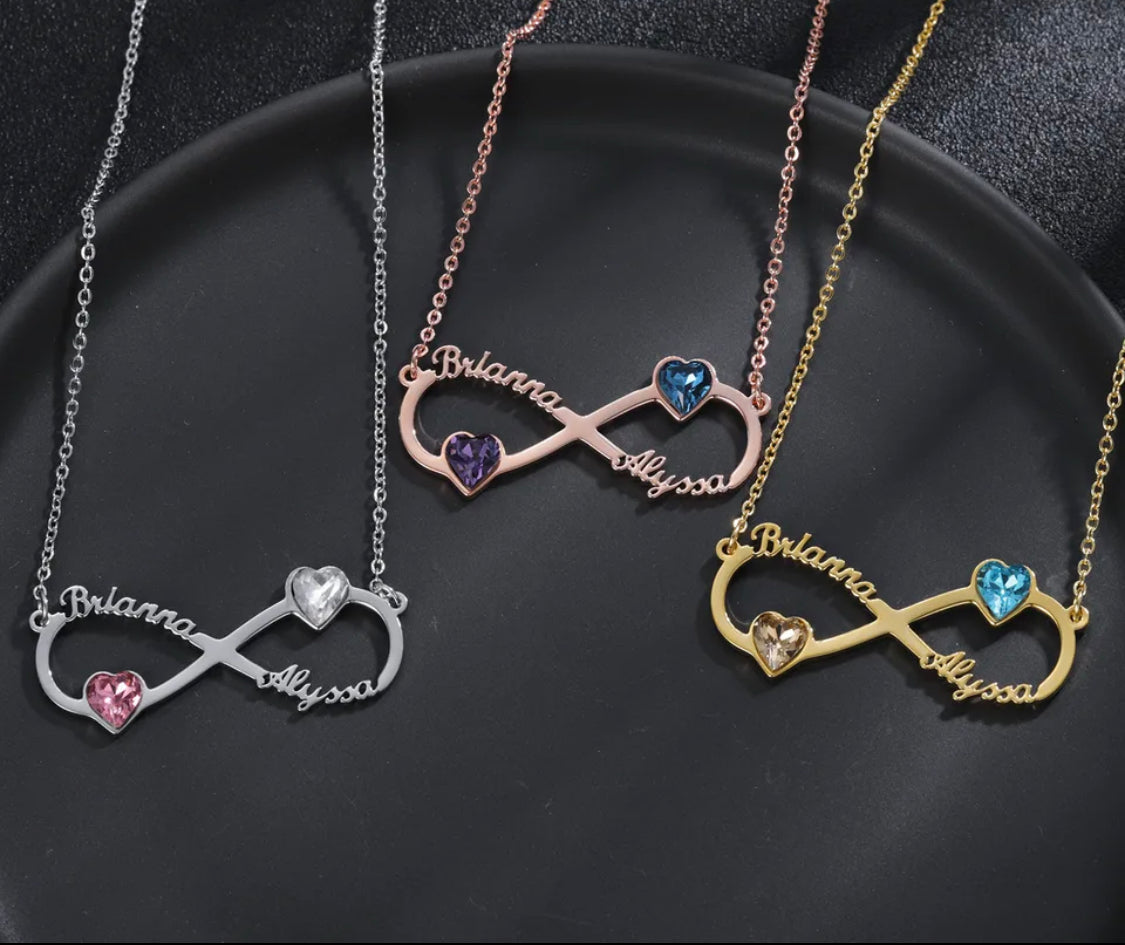 Infinity birthstone necklace